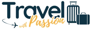 Travel with Passion logo featuring luggage design.